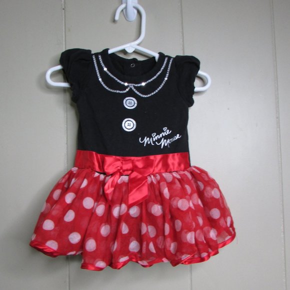 Disney Other - Disney Baby Tutu Dress 6M 6 Months Minnie Mouse Red White Polka Dot
